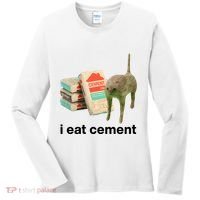 I Eat Cement Cursed Cat Funny Women's Long Sleeve Shirt thumb 0