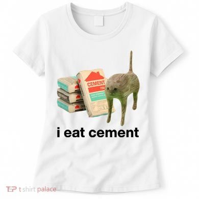 I Eat Cement Cursed Cat Funny Women's T-Shirt