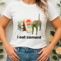 I Eat Cement Cursed Cat Funny Women's T-Shirt thumb 2