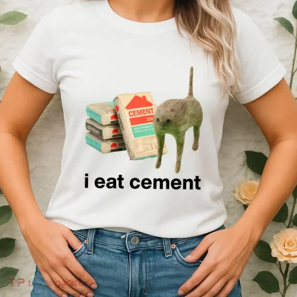 I Eat Cement Cursed Cat Funny Women's T-Shirt