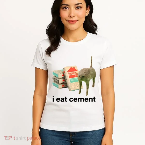 I Eat Cement Cursed Cat Funny Women's T-Shirt