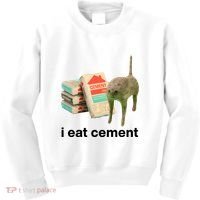 I Eat Cement Cursed Cat Funny Kids Sweatshirt thumb 0