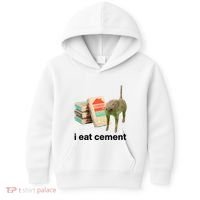 I Eat Cement Cursed Cat Funny Kids Hoodie thumb 0