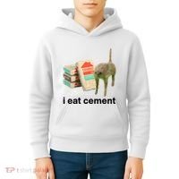 I Eat Cement Cursed Cat Funny Kids Hoodie thumb 4