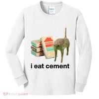 I Eat Cement Cursed Cat Funny Kids Long Sleeve Shirt thumb 0