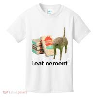 I Eat Cement Cursed Cat Funny Kids T-Shirt thumb 0