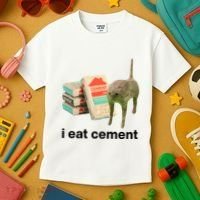 I Eat Cement Cursed Cat Funny Kids T-Shirt thumb 3