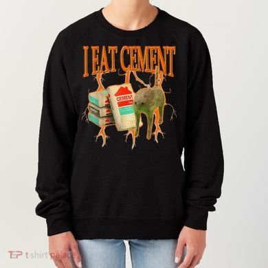 I Eat Cement Cursed Cat Funny Oddly Specific Dank Meme Women's Sweatshirt