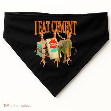 I Eat Cement Cursed Cat Funny Oddly Specific Dank Meme USA-Made Doggie Bandana