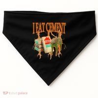 I Eat Cement Cursed Cat Funny Oddly Specific Dank Meme USA-Made Doggie Bandana thumb 0