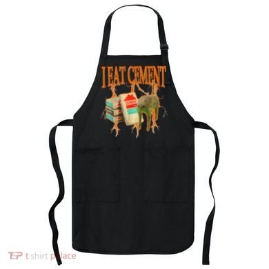 I Eat Cement Cursed Cat Funny Oddly Specific Dank Meme Apron