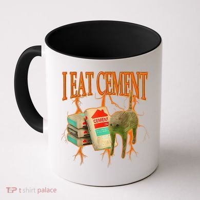 I Eat Cement Cursed Cat Funny Oddly Specific Dank Meme Coffee Mug