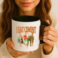 I Eat Cement Cursed Cat Funny Oddly Specific Dank Meme Coffee Mug thumb 3