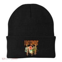I Eat Cement Cursed Cat Funny Oddly Specific Dank Meme Beanie thumb 0