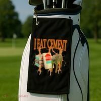 I Eat Cement Cursed Cat Funny Oddly Specific Dank Meme Golf Towel thumb 2