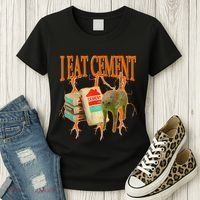 I Eat Cement Cursed Cat Funny Oddly Specific Dank Meme Women's T-Shirt thumb 3