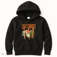 I Eat Cement Cursed Cat Funny Oddly Specific Dank Meme Kids Hoodie thumb 0
