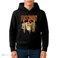I Eat Cement Cursed Cat Funny Oddly Specific Dank Meme Kids Hoodie thumb 4