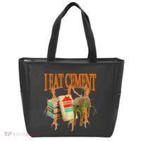 I Eat Cement Cursed Cat Funny Oddly Specific Dank Meme Tote Bag thumb 0