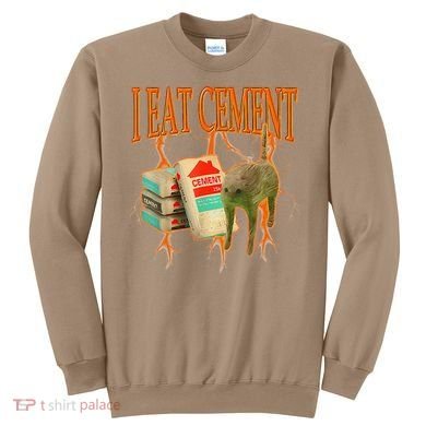 I Eat Cement Cursed Cat Funny Oddly Specific Dank Meme Sweatshirt