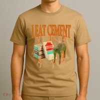 I Eat Cement Cursed Cat Funny Oddly Specific Dank Meme T-Shirt thumb 3