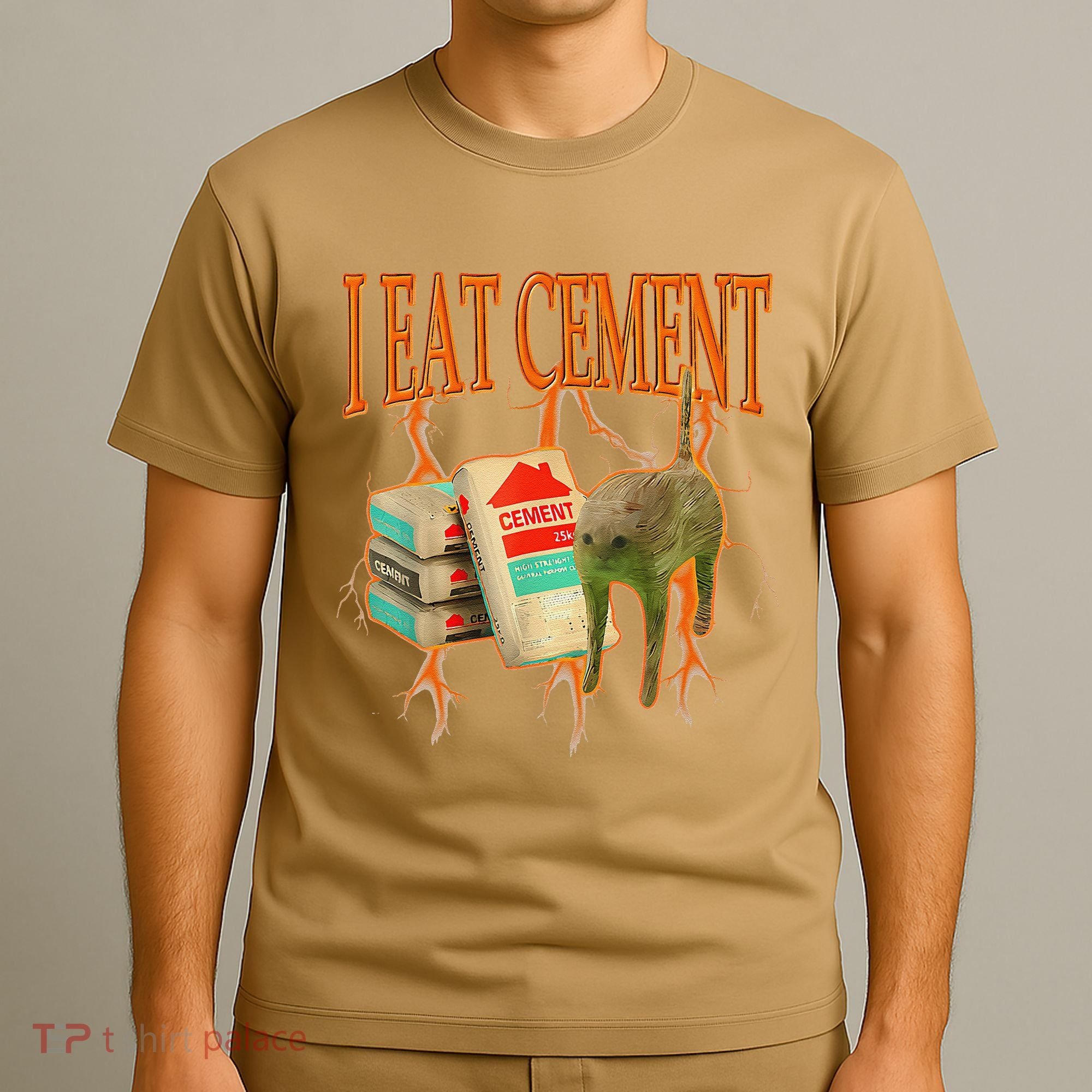 I Eat Cement Cursed Cat Funny Oddly Specific Dank Meme T-Shirt