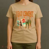 I Eat Cement Cursed Cat Funny Oddly Specific Dank Meme T-Shirt thumb 4