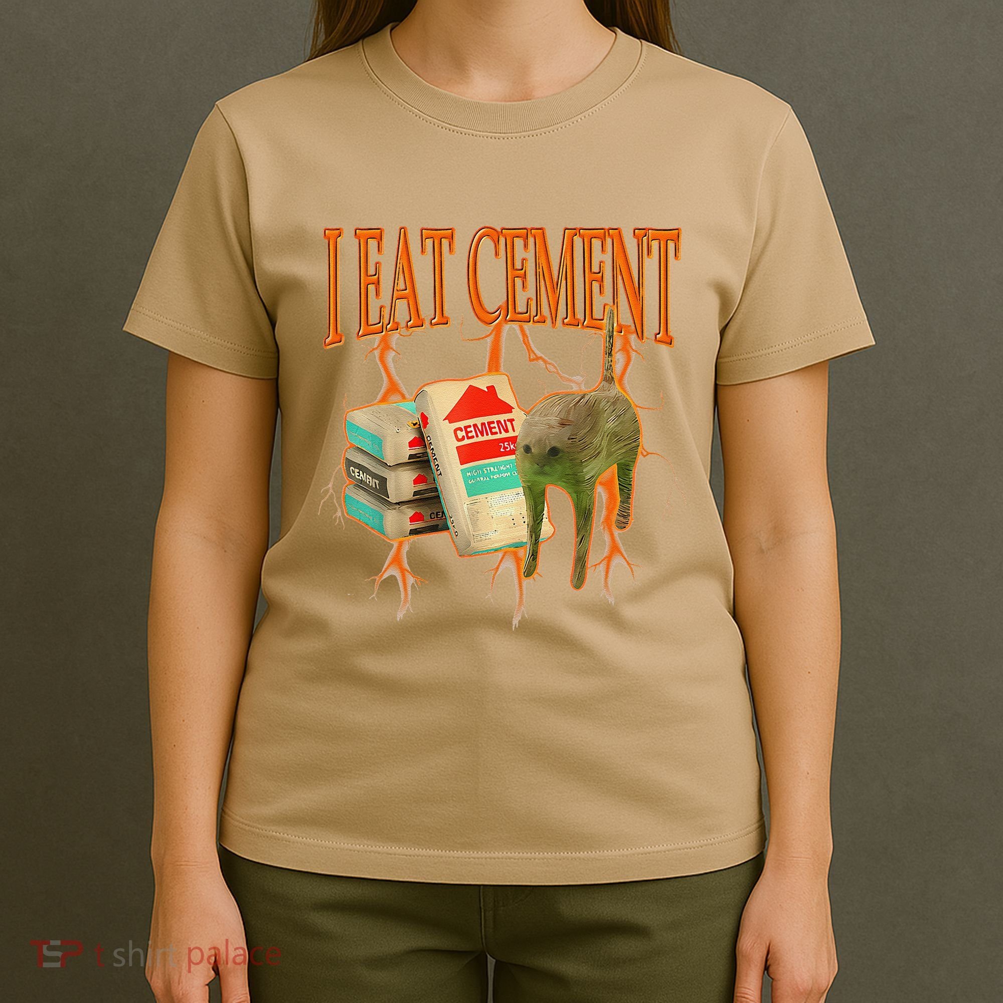 I Eat Cement Cursed Cat Funny Oddly Specific Dank Meme T-Shirt