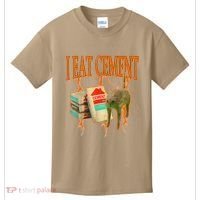 I Eat Cement Cursed Cat Funny Oddly Specific Dank Meme Kids T-Shirt thumb 0