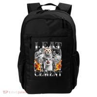I Eat Cement Cursed Cat Funny Oddly Specific Dank Meme Cat Backpack thumb 0