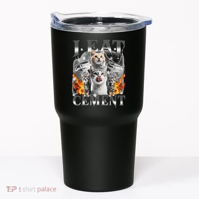 I Eat Cement Cursed Cat Funny Oddly Specific Dank Meme Cat Tumbler
