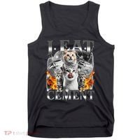 I Eat Cement Cursed Cat Funny Oddly Specific Dank Meme Cat Tank Top thumb 0