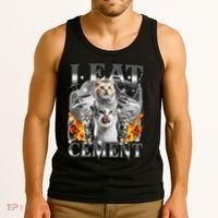 I Eat Cement Cursed Cat Funny Oddly Specific Dank Meme Cat Tank Top thumb 3