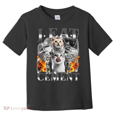 I Eat Cement Cursed Cat Funny Oddly Specific Dank Meme Cat Toddler T-Shirt