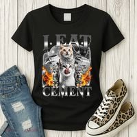 I Eat Cement Cursed Cat Funny Oddly Specific Dank Meme Cat Women's T-Shirt thumb 3