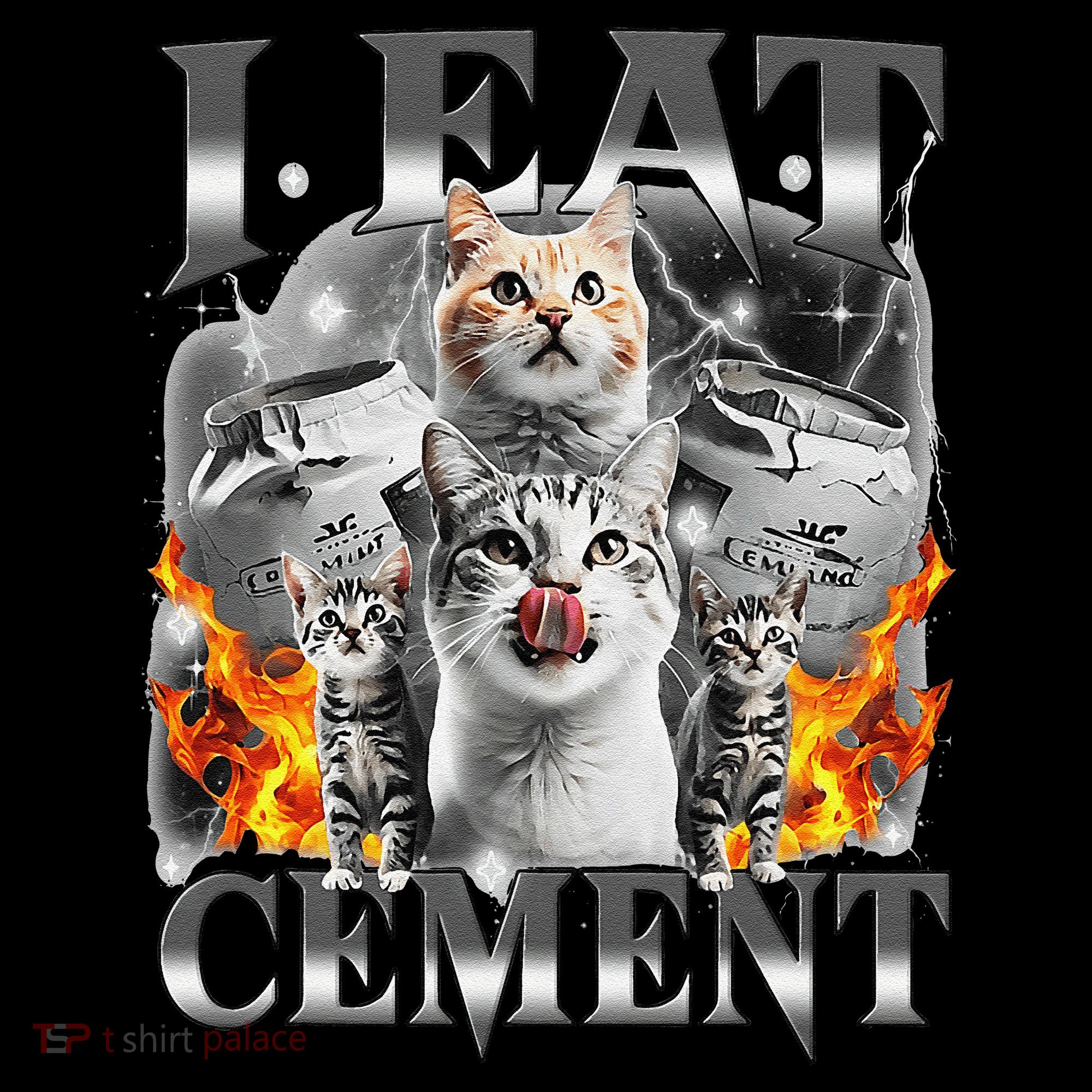 I Eat Cement Cursed Cat Funny Oddly Specific Dank Meme Cat Women's T-Shirt