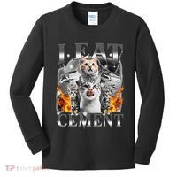 I Eat Cement Cursed Cat Funny Oddly Specific Dank Meme Cat Kids Long Sleeve Shirt thumb 0