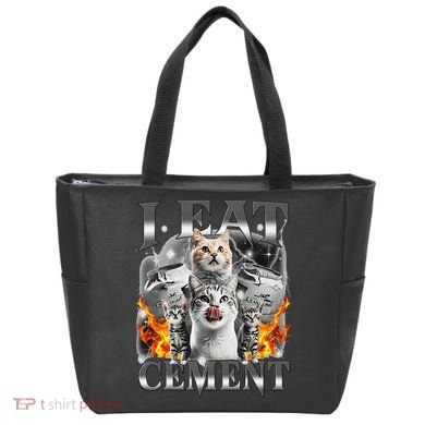 I Eat Cement Cursed Cat Funny Oddly Specific Dank Meme Cat Tote Bag