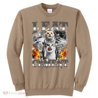 I Eat Cement Cursed Cat Funny Oddly Specific Dank Meme Cat Sweatshirt thumb 0