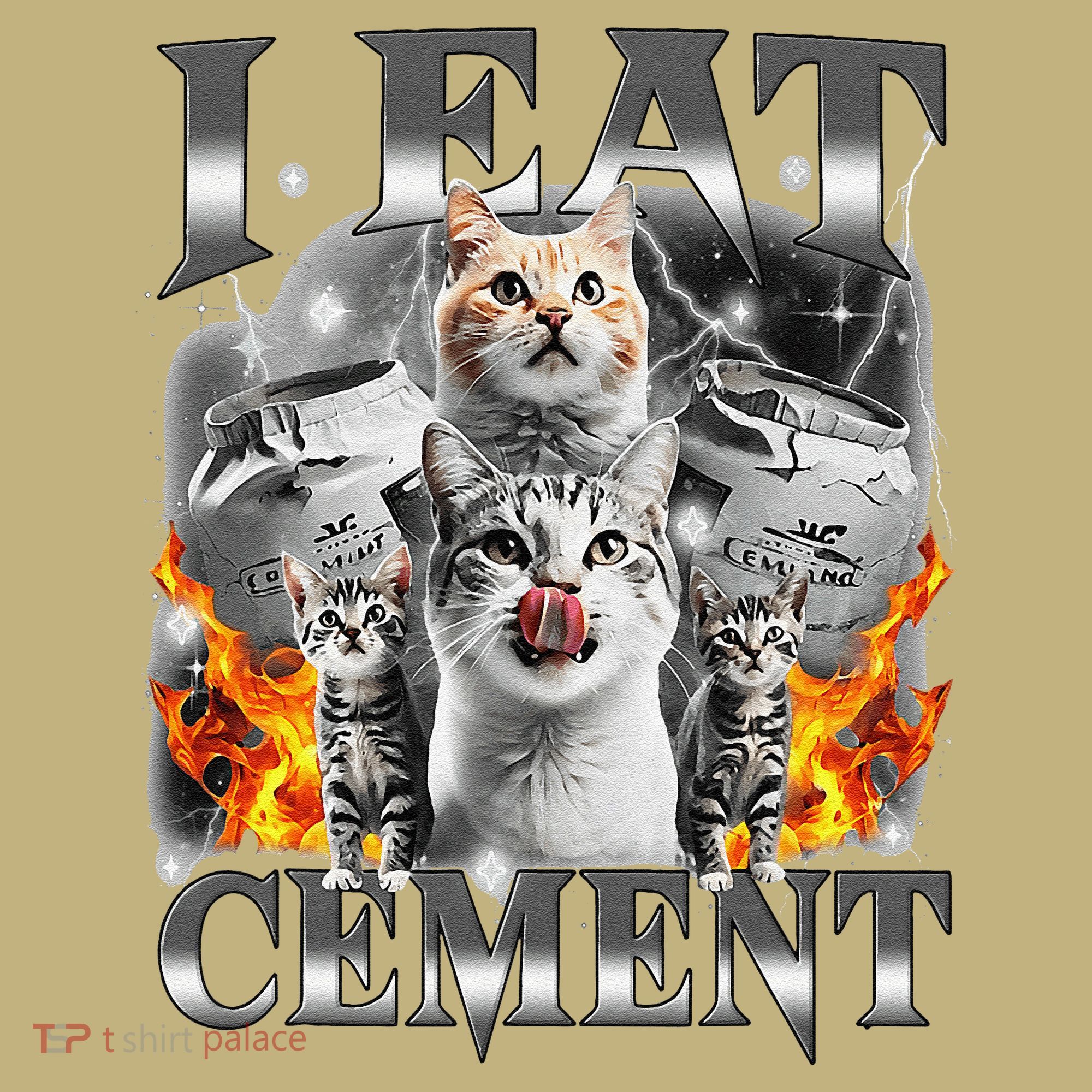 I Eat Cement Cursed Cat Funny Oddly Specific Dank Meme Cat Sweatshirt