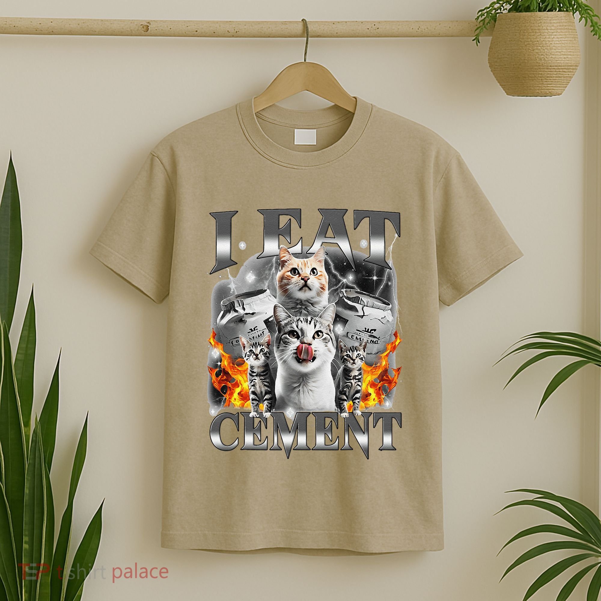 I Eat Cement Cursed Cat Funny Oddly Specific Dank Meme Cat T-Shirt