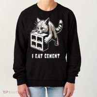 I Eat Cement Cursed Cat Funny Oddly Specific Dank Meme Women's Sweatshirt thumb 0