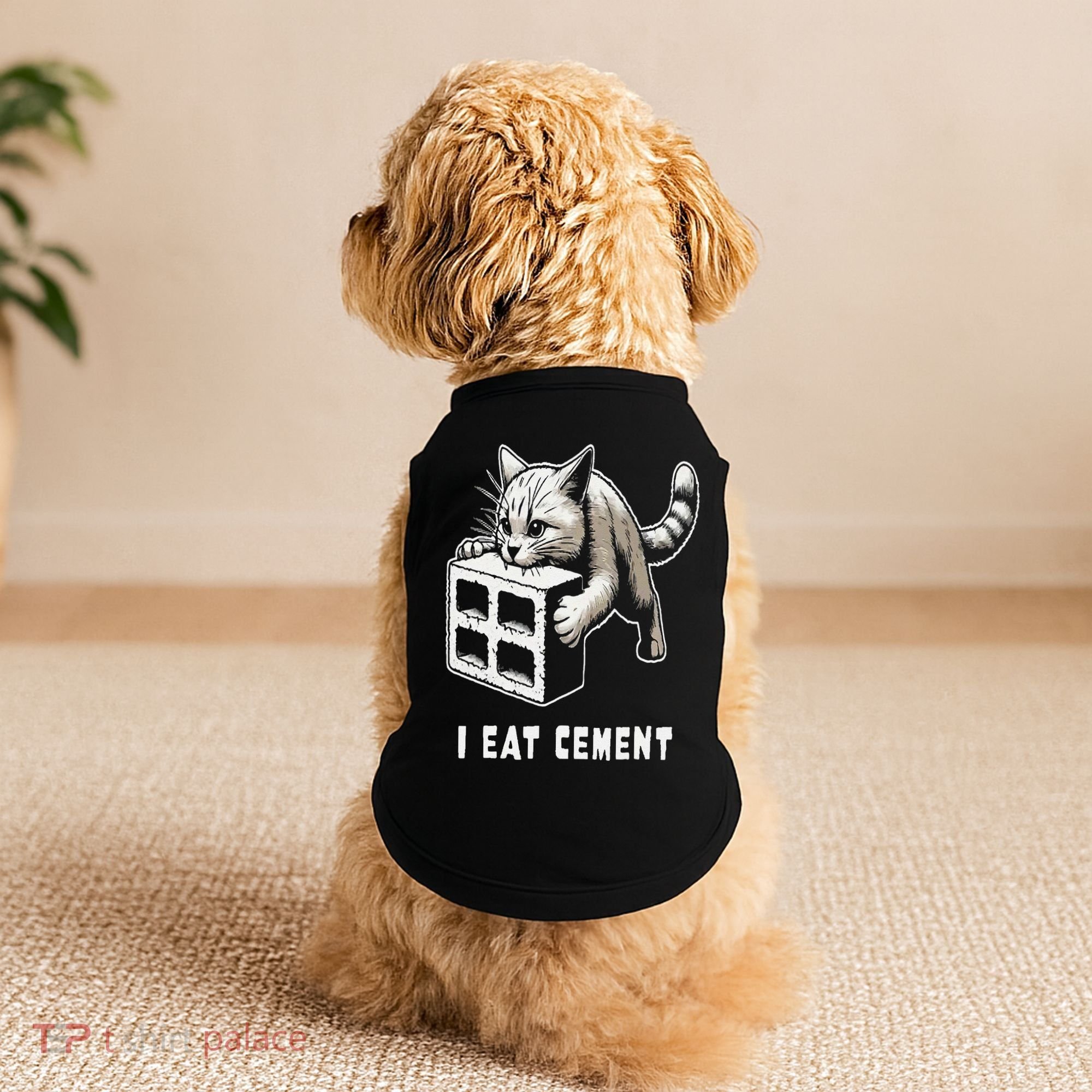 I Eat Cement Cursed Cat Funny Oddly Specific Dank Meme Doggie Tank
