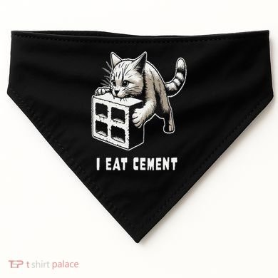 I Eat Cement Cursed Cat Funny Oddly Specific Dank Meme USA-Made Doggie Bandana