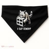 I Eat Cement Cursed Cat Funny Oddly Specific Dank Meme USA-Made Doggie Bandana thumb 0
