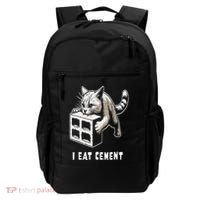 I Eat Cement Cursed Cat Funny Oddly Specific Dank Meme Backpack thumb 0