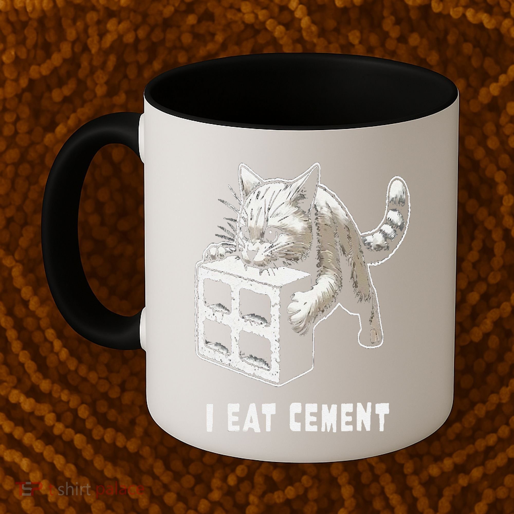 I Eat Cement Cursed Cat Funny Oddly Specific Dank Meme Coffee Mug