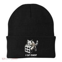 I Eat Cement Cursed Cat Funny Oddly Specific Dank Meme Beanie thumb 0