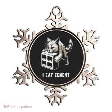 I Eat Cement Cursed Cat Funny Oddly Specific Dank Meme Ornament