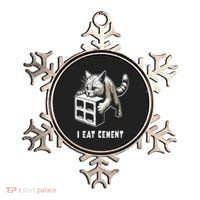 I Eat Cement Cursed Cat Funny Oddly Specific Dank Meme Ornament thumb 0